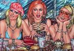 Afterparty 6, 2025, Acryl/Molino, 70 x 100 cm
