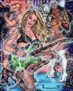 Rock On 1, 2025, Acryl/Molino, 100 x 80 cm