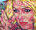 I Am Against Violence: I Am A Hippie Girl (B.B.), 2021, Acryl/Molino, 110 x 130 cm